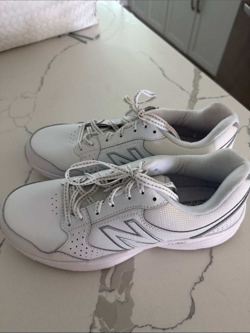 New Balance White Sneakers with Gray Accents - Picture 3 of 4